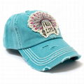 Wholesale frayed Patch blue denim distressed dad hat sports baseball cap hip hop