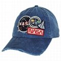Iconic Embroidered Patch Distressed Dad Hat NASA Vintage Washed Cotton Cap