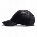 Winter Solid Plain PU Leather Baseball Cap 6 Panel Men's Outdoor Baseball Hats