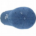 Hot sale 6 panel unstructured hat washed cotton denim distressed baseball cap