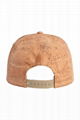 Curved brim cork hat 6 panel hip hop baseball cap adjustable strap snapback cap