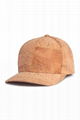 Curved brim cork hat 6 panel hip hop baseball cap adjustable strap snapback cap