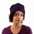 Soft pink blank Satin Lined Beanie Cancer Chemo Custom Tags satin hat 