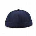 Brimless Baseball Cap Without Visor Hats Skull Sailor Cap Rolled Cuff Retro Hat