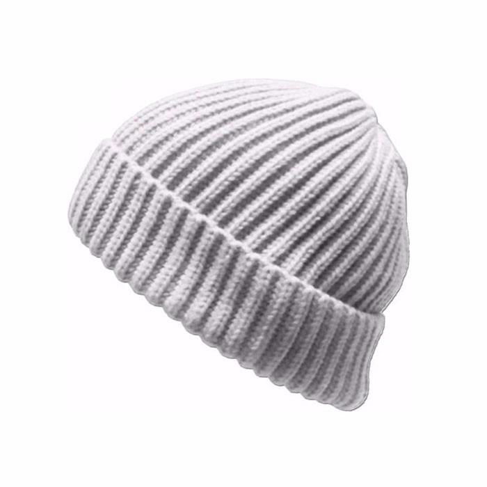 Wholesale plain beanie custom fisherman winter knitted hat crochet cuff beanies  5