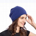 Custom Women Slouchy Beanie Wholesale Winter Hat With Leather Logo Warm OEM 