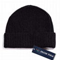 Wholesale Custom Soft Cashmere Beanie Knit Thick Winter Beanie Ribbed Cuffed Hat