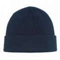 Wholesale plain weave knit acrylic custom patch winter beanie custom toque 