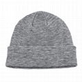 Wholesale plain weave knit acrylic custom patch winter beanie custom toque 