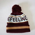 The Latest Wholesale Custom Knitted Jacquard Pom Pom Beanie Beanie With Your Own