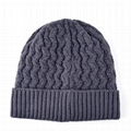 Mens knitted wave beanie hat Gorros De Lana Straight Needle Knit Hat Custom