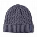 Mens knitted wave beanie hat Gorros De Lana Straight Needle Knit Hat Custom