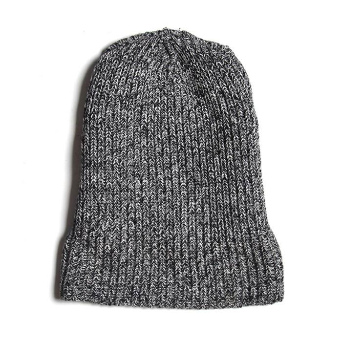 Custom Wool Heather Grey Knitted Ribbed Toque Beanie Leather Label Keep Warm  4