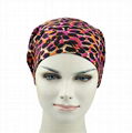 Fashion Leopard Print winter hats spandex Fabric Satin Lined Organic Beanie hat 3