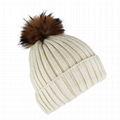 Custom Blank Basic Pom Beanie Knit Hat Skull Cap Toque Striped Knit Hat