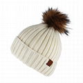 Custom Blank Basic Pom Beanie Knit Hat Skull Cap Toque Striped Knit Hat