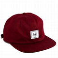 Snapback hats with leather strap custom woven label snapback caps 5 Panel