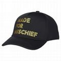 Baseball Cap Foil Print Design Made For Mischief Custom Logo Taping Cotton Hats