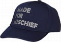 Baseball Cap Foil Print Design Made For Mischief Custom Logo Taping Cotton Hats