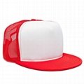 Red Foam Mesh Snapback Cap Flat Brim Trucker Cap Hats Blank Wholesale 