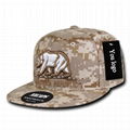 Flat brim snapback hat bear embroidery label California Republic Snapbacks cap