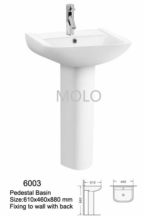 pedestal basin bathroom sink sanitary ware 