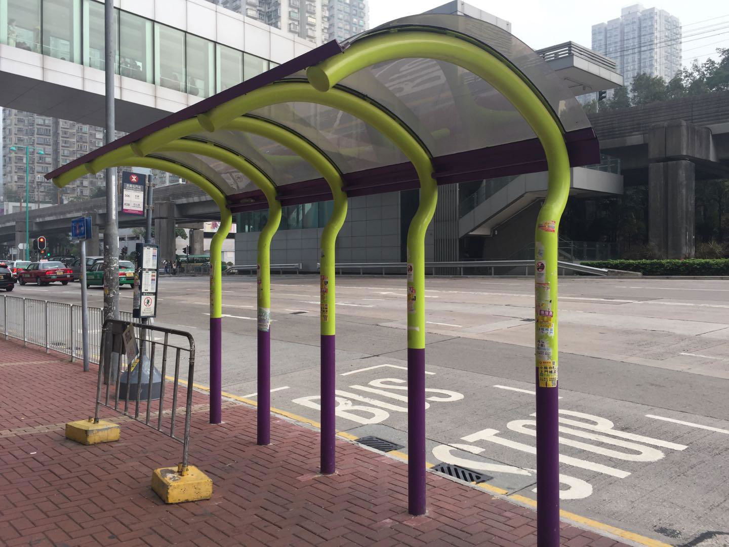 Hong Kong Bus station shelter pavilion pavilion stainless steel works iron works 3