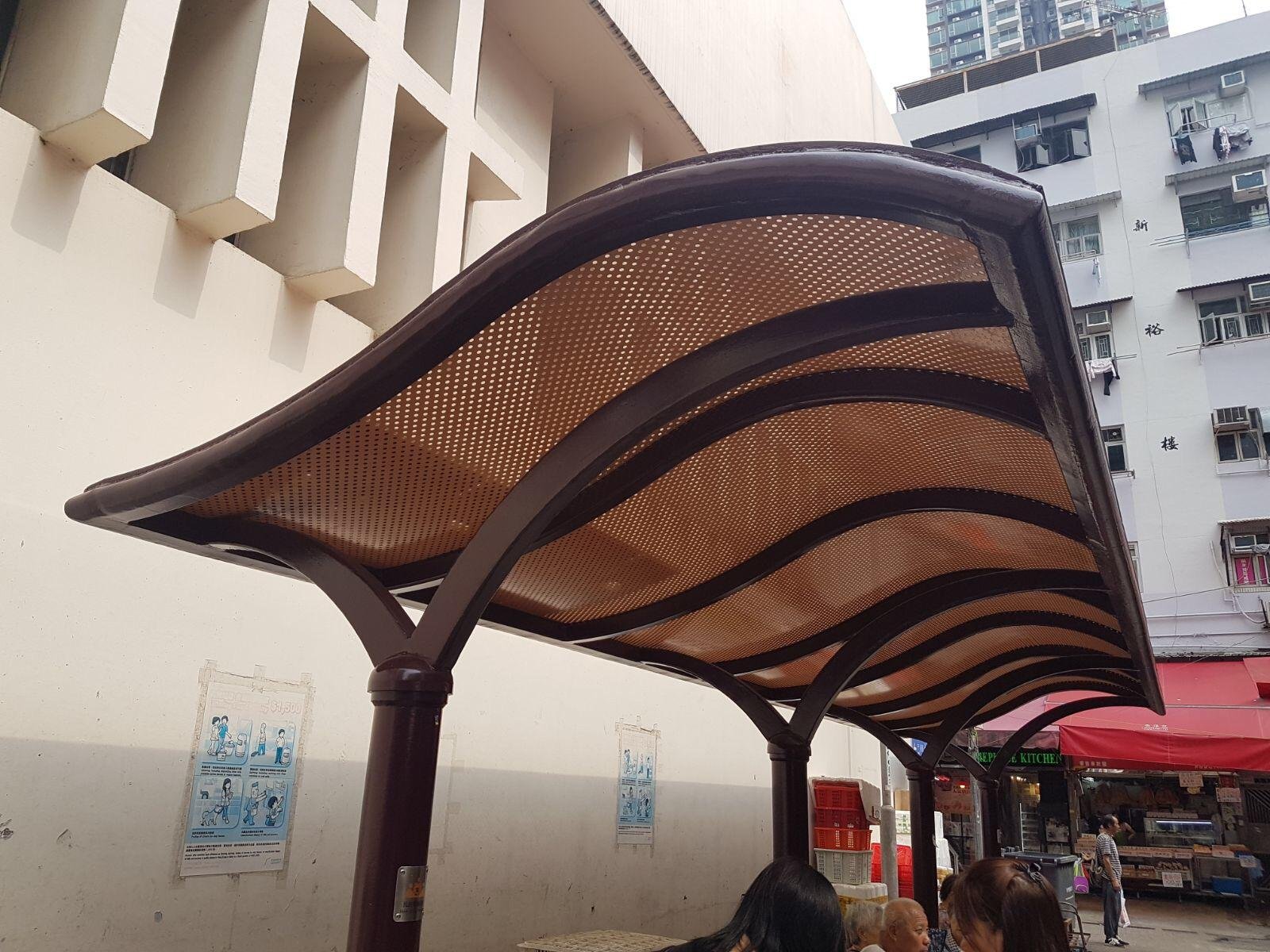 Hong Kong Bus station shelter pavilion pavilion stainless steel works iron works 5