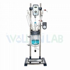 1L 2L 3L 5L Desktop Lab Anticorrosion Cylindrical Jacketed Glass Reactor