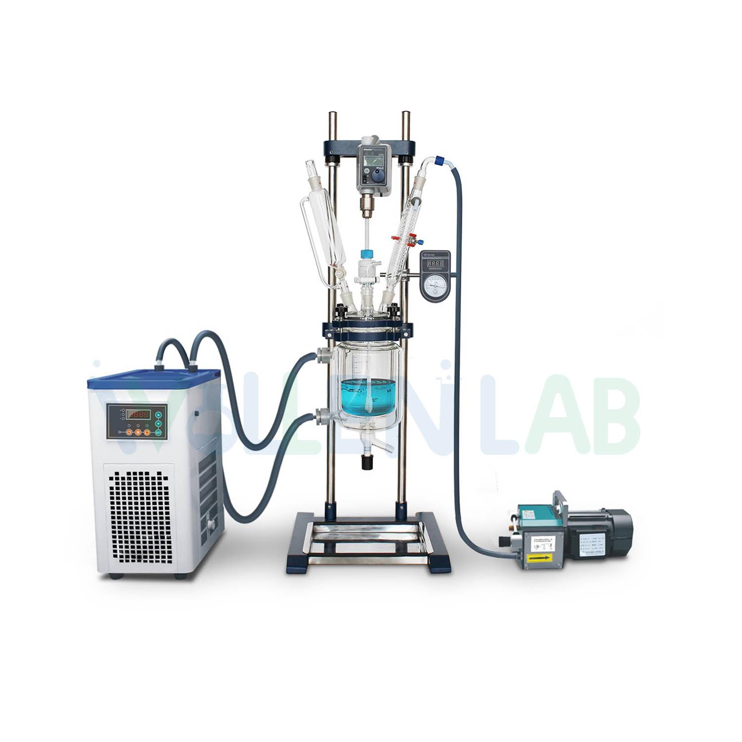 1L 2L 3L 5L Desktop Lab Anticorrosion Cylindrical Jacketed Glass Reactor 2