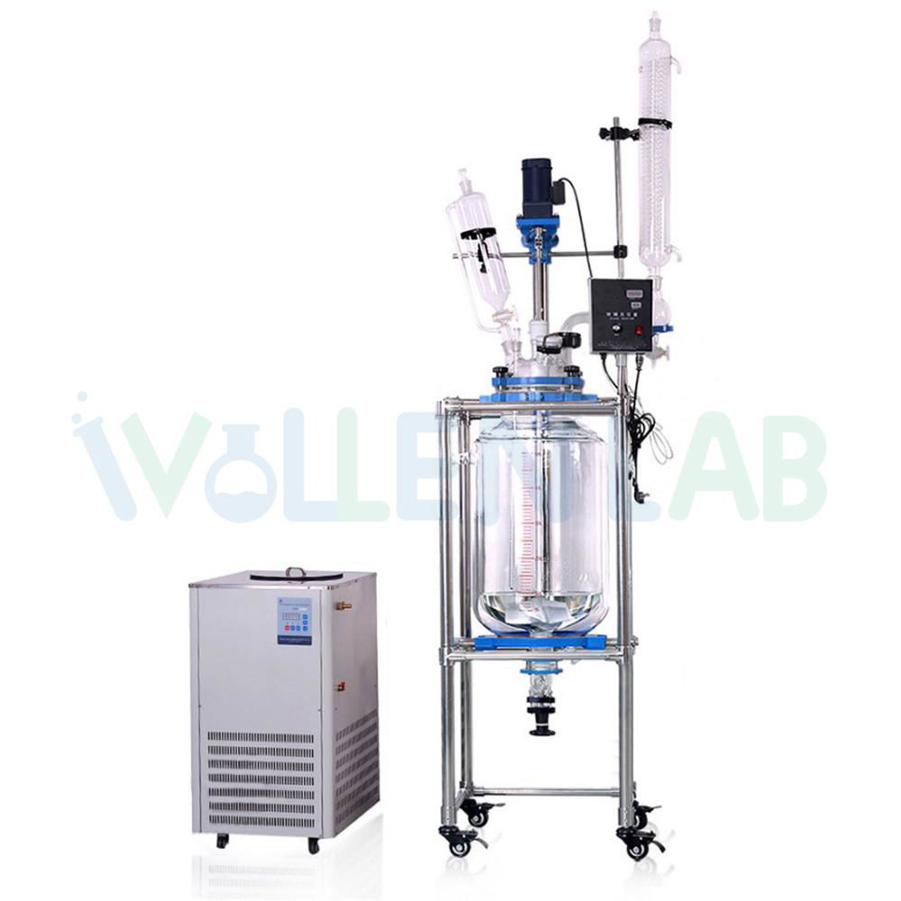 50L Double Jacketed Stirred Rectification Glass Reactor with Reflux Condenser 2