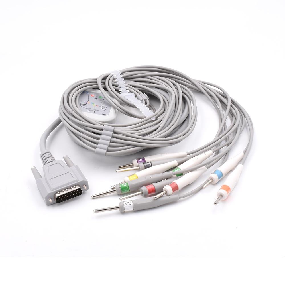 EKG machine cable,Nihon Kohden 10 lead 9130 EKG cable with Din 3.0,IEC