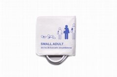 Disposable double tubing NIBP cuff for small adult 20.5 to 28.5 cm