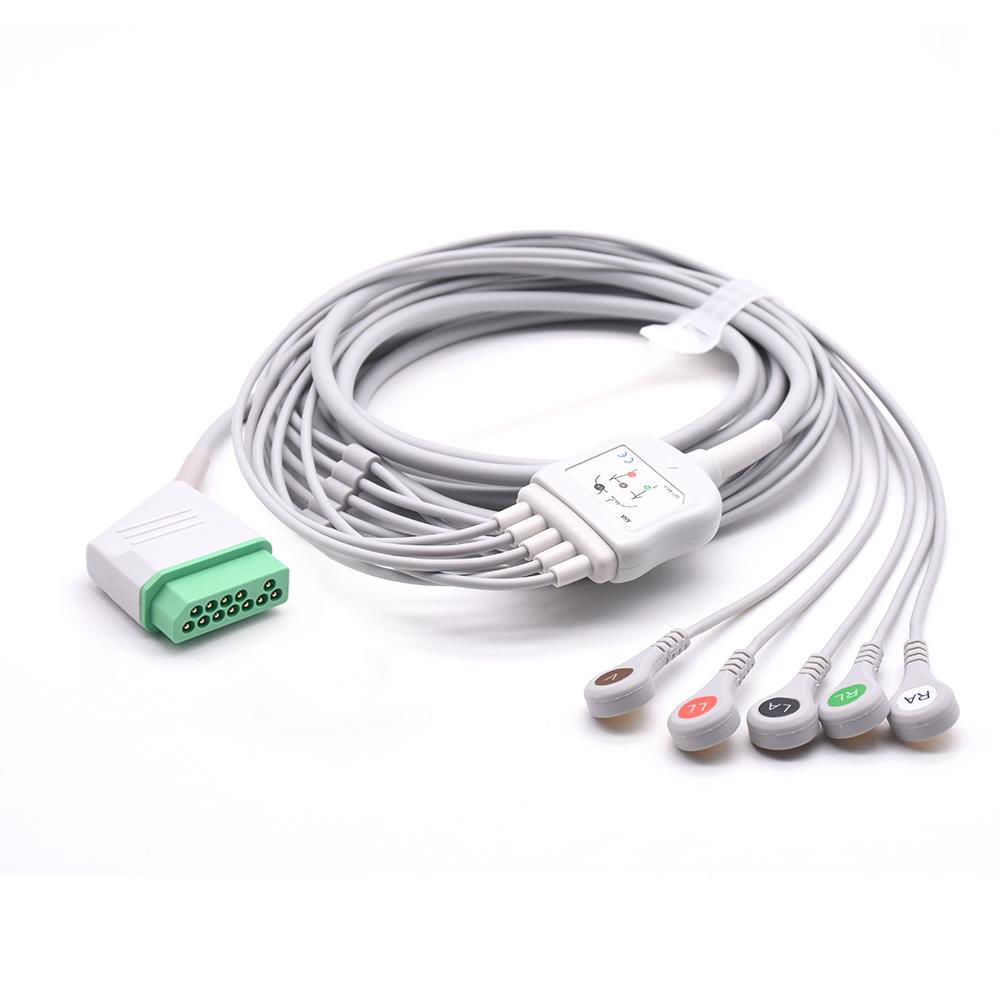 Nihon Kohden Compatible Direct-Connect ECG Cable 6 Leads Snap