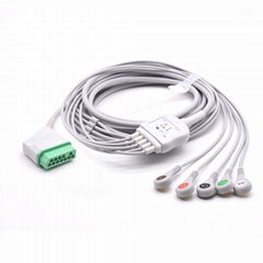 Nihon Kohden Compatible Direct-Connect ECG Cable 6 Leads Snap