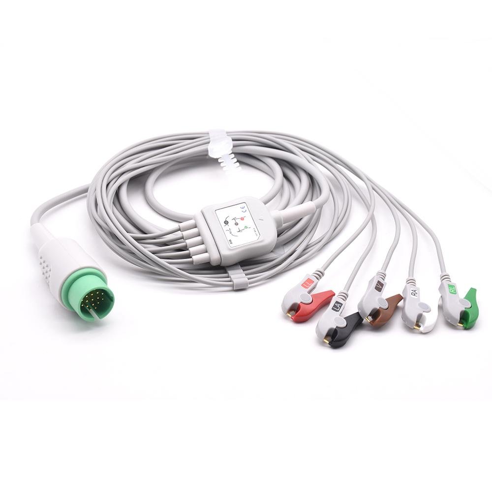 Spacelabs Compatible Direct-Connect ECG Cable 5 Leads Grabber