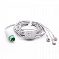 Spacelabs Compatible Direct-Connect ECG Cable 3 Leads Snap 1