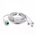 Spacelabs Compatible Direct-Connect ECG Cable 3 Leads Snap