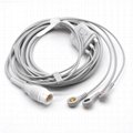 Philips Compatible One-piece ECG Cable 3 leads Snap 2