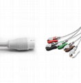Compatible Philips One-piece ECG Cable with 5 leads Graber AHA 2
