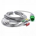 Nihon Kohden Compatible One-piece ECG Cable with 3 Leads 1