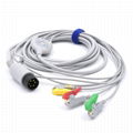 Compatible AAMI One-piece ECG Cable with 3 Leads Grabber IEC 1