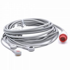 Bionet One-piece ECG Cable with 3 Leads Snap AHA