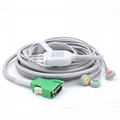 Direct-Connect ECG Cable 3 Leads Snap Compatible Nihon Kohden 1