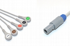 Creative Compatible Direct-connect ECG Cable with 5 Leads Snap AHA