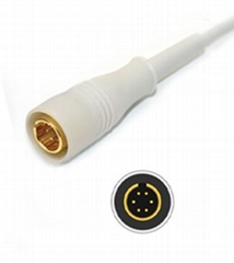 Colin/Omron Compatible Direct-connect ECG Cable with 3 Leads Snap AHA