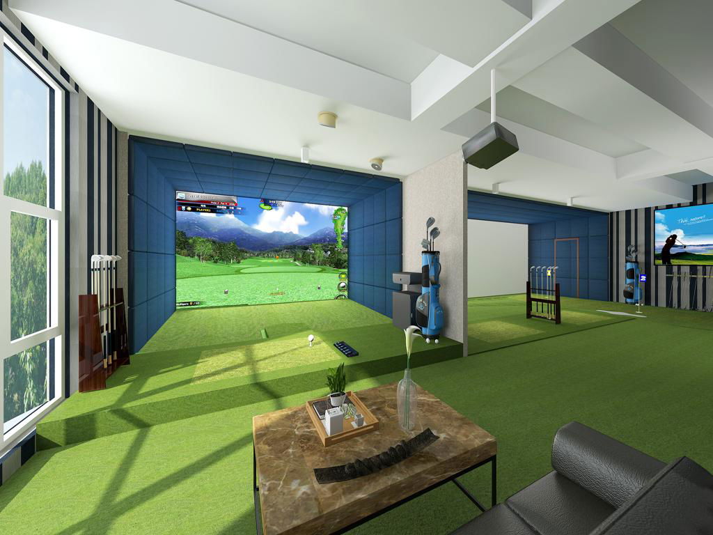 定制室内高尔夫模拟器设备4K高清电子软件韩国正版3D球场系统 3