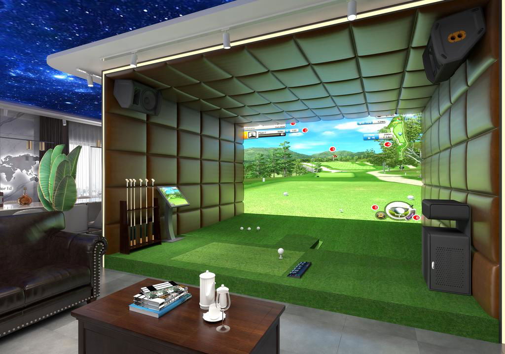 室内高尔夫模拟器设备厂家正版高清球场软件系统选择免费定制方案