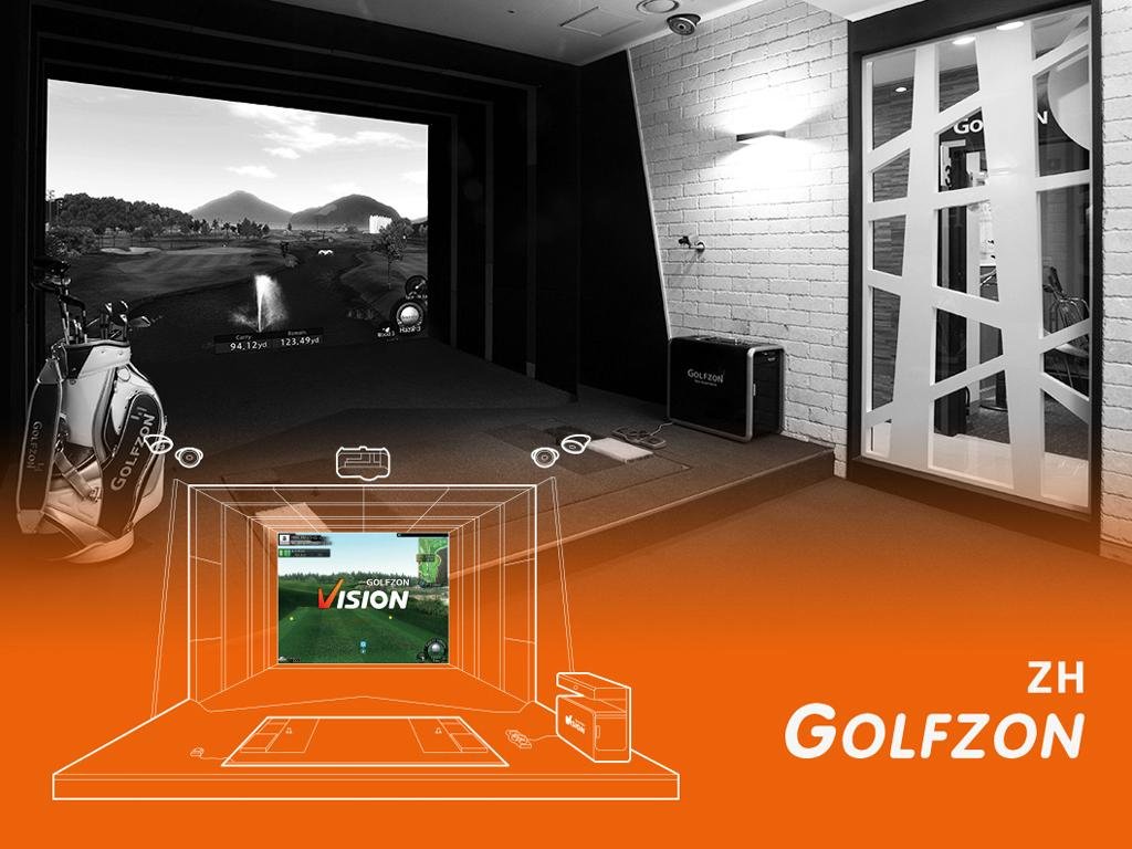 室內高爾夫模擬器球場家用投影系統儿童套裝虛擬設備 2