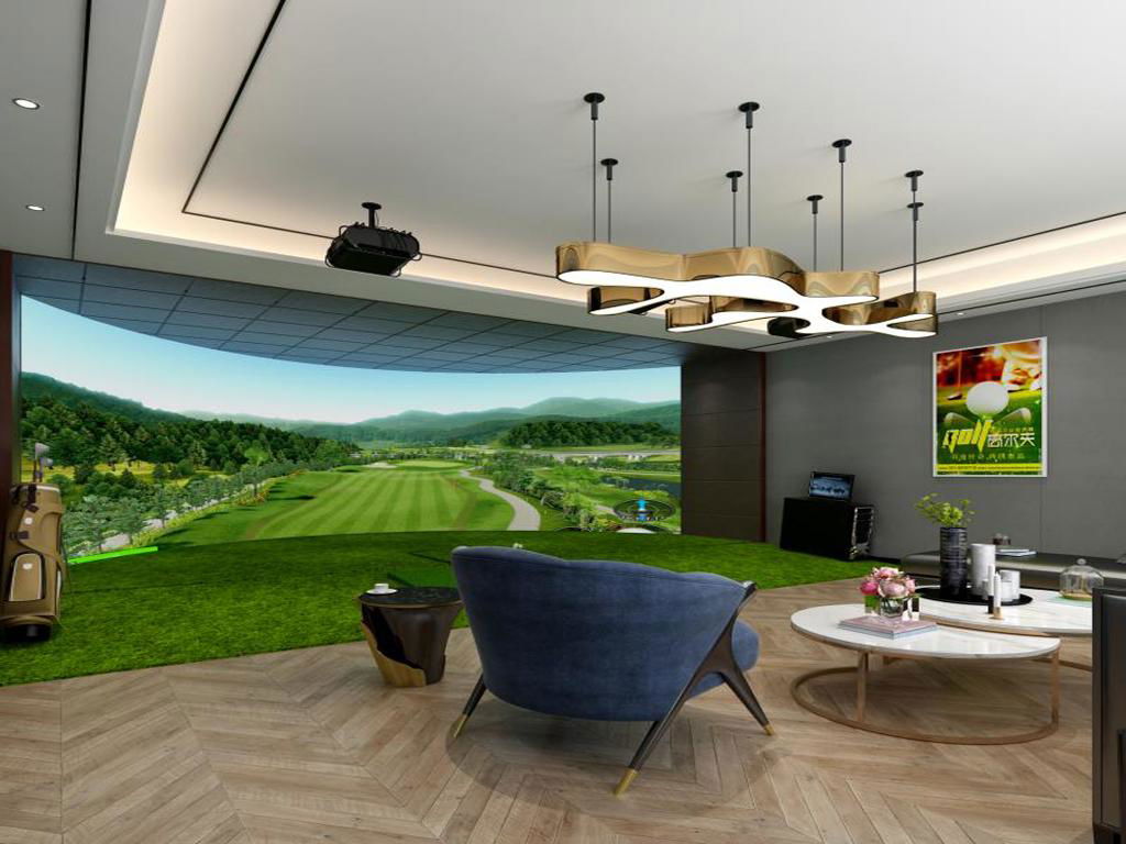 室內高爾夫模擬器球場家用投影系統儿童套裝虛擬設備 3